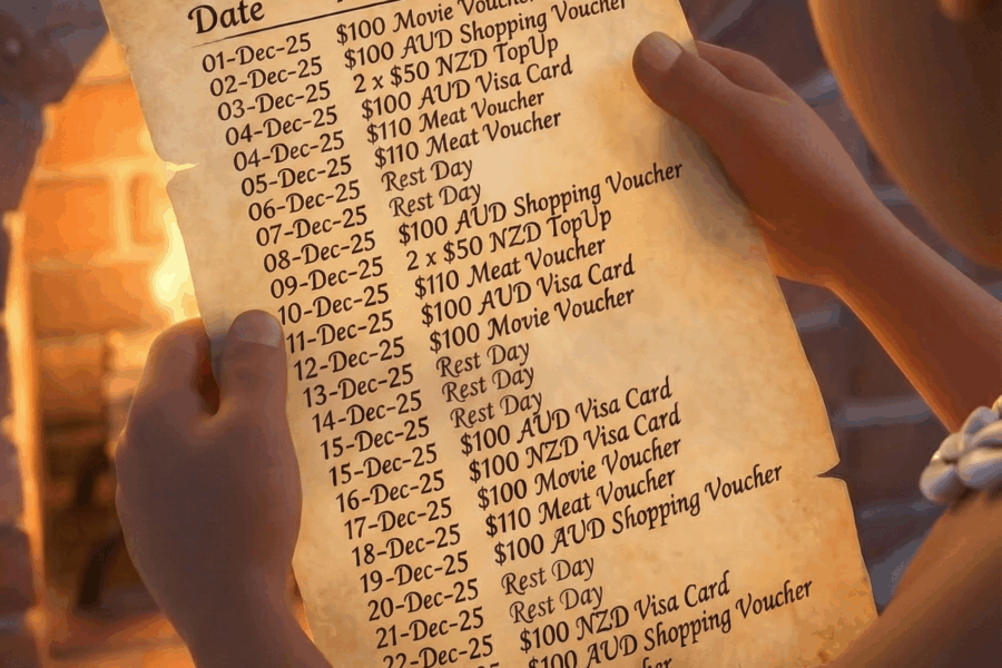 KlickEx Hauliday Christmas Giveaway Prize list
